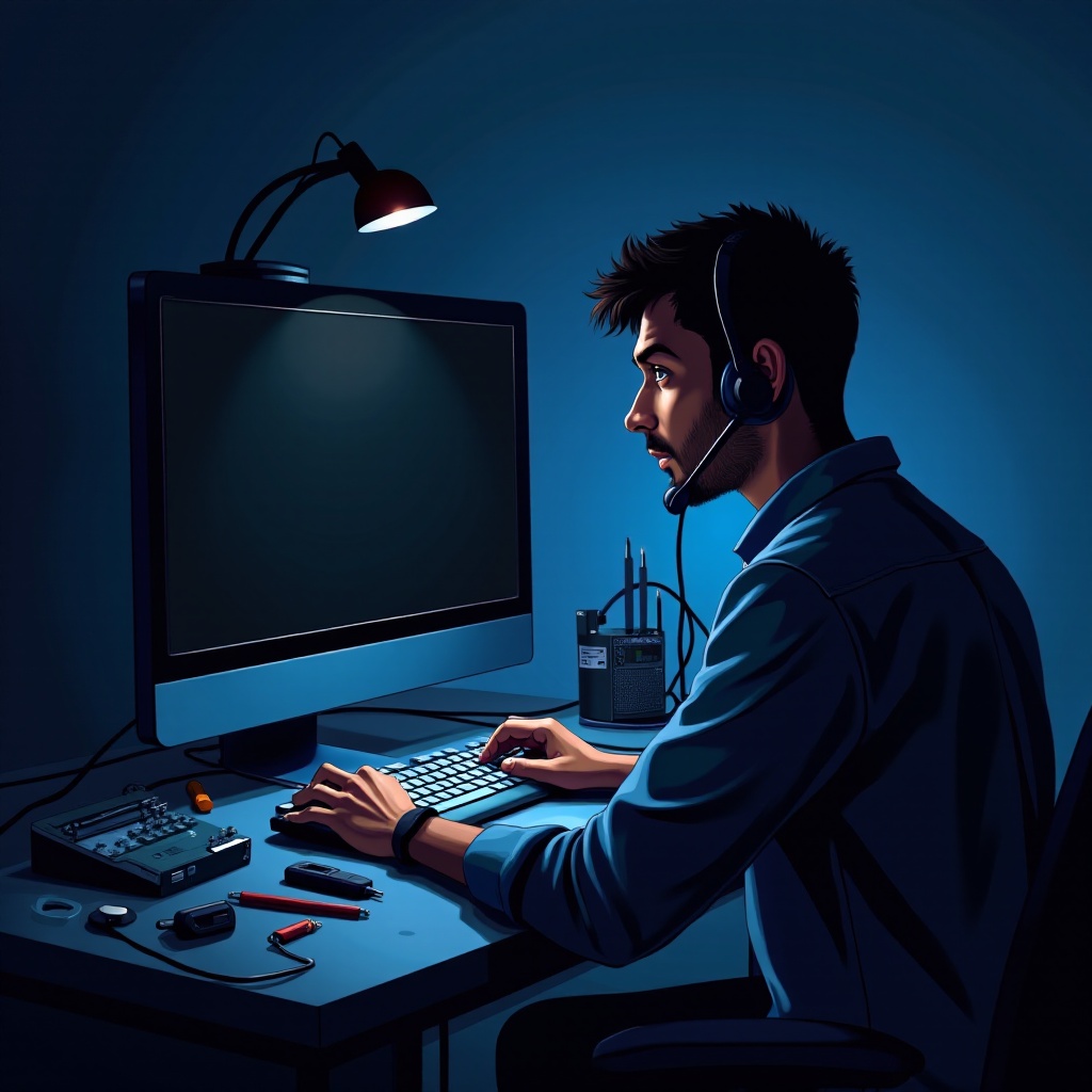 komputer losowy czarny ekran