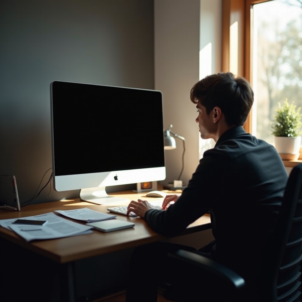 computer willekeurig zwart scherm