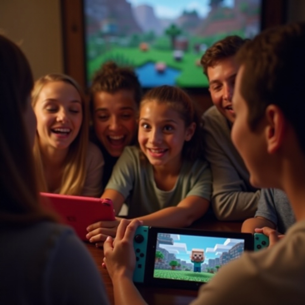 cara bermain multiplayer di Minecraft Nintendo Switch