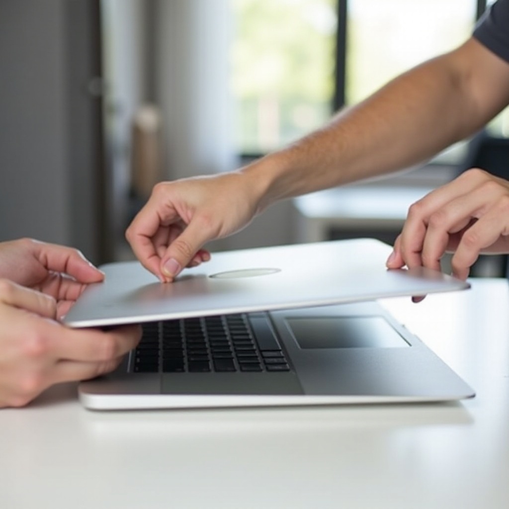 jak otworzyć MacBooka Pro bez dotykania ekranu